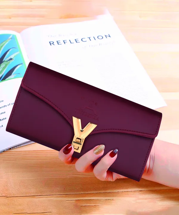 Maroon_Casual_Formal_Synthetic_Leather_Ladies_Y_Twist_Lock_Clutch