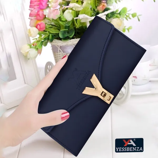 Blue_Quality_Ladies_Y_Twist_Lock_Clutch_Wallet_For_Casual,_Party,_Formal,_Sports.