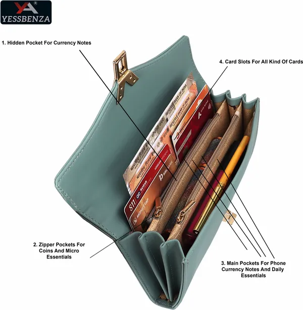 Light_Green_Twist_Lock_Y_Ladies_Quality_Clutch_Wallet