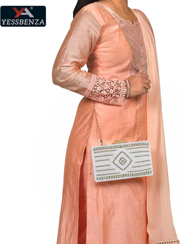 White_Party_Clutch_Bags_-_Embroidery_Lining_Fabric_Hard_Fiber