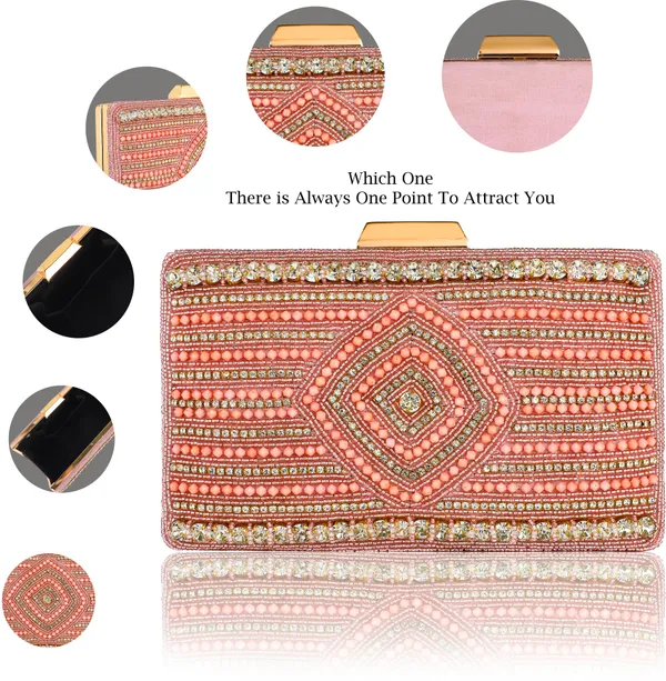 Peach_Embroidery_Party_Clutch_Bag_With_Hard_Fiber_Lining_And_Twist_Clasps