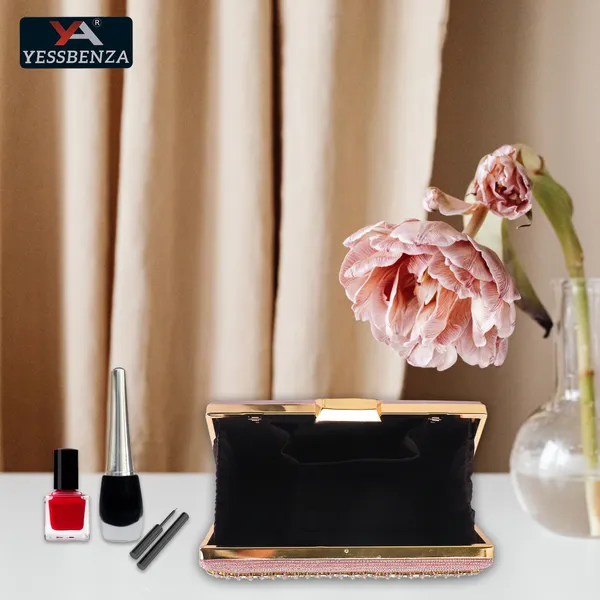 Peach_Embroidery_Party_Clutch_Bag_With_Hard_Fiber_Lining_And_Twist_Clasps