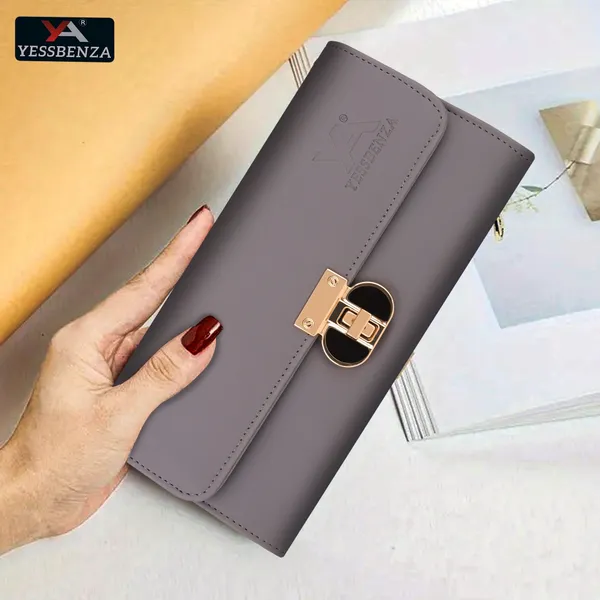 Grey_Synthetic_Handcrafted_Clutch_Wallet_For_Casual,_Party,_Formal,_Sports_Events