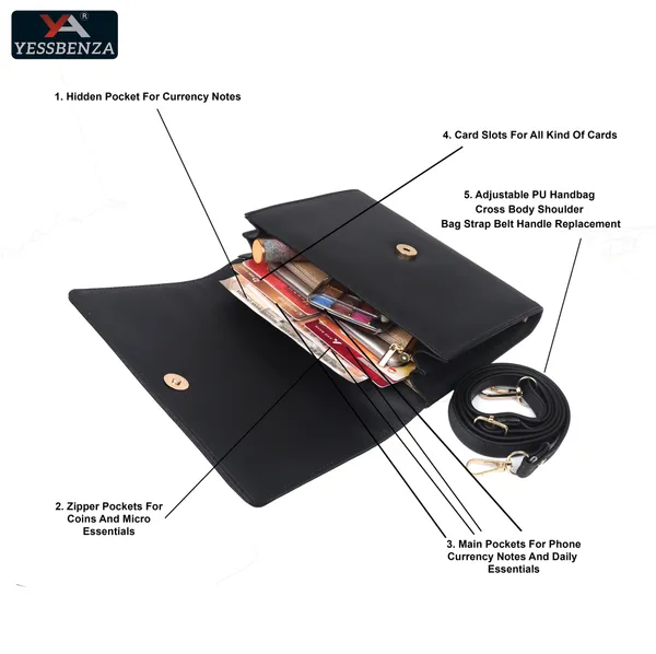 Black_Self_Design_Casual_Synthetic_Leather_And_Cotton_Detachable_Strap_Sling_Bag