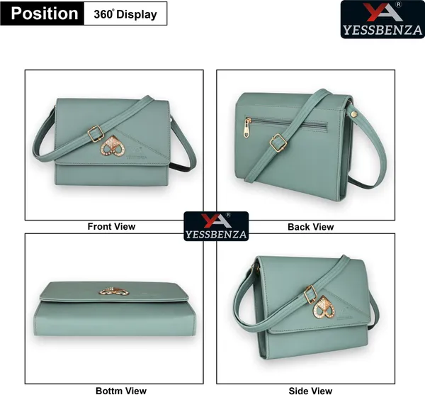 Green_Metallic_Textured_Casual_Synthetic_Leather_Detachable_Strap_Sling_Bag