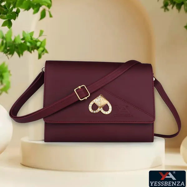Maroon_Self_Design_Casual_Synthetic_Leather_And_Cotton_Sling_Bag