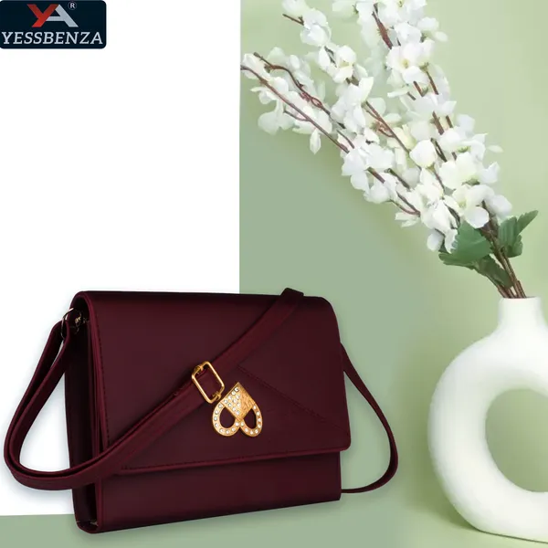 Maroon_Self_Design_Casual_Synthetic_Leather_And_Cotton_Sling_Bag