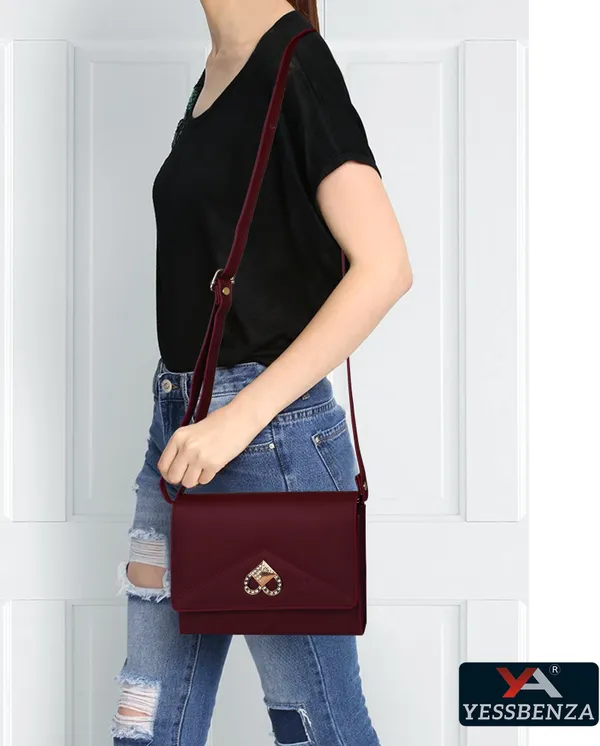 Maroon_Self_Design_Casual_Synthetic_Leather_And_Cotton_Sling_Bag