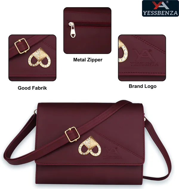 Maroon_Self_Design_Casual_Synthetic_Leather_And_Cotton_Sling_Bag