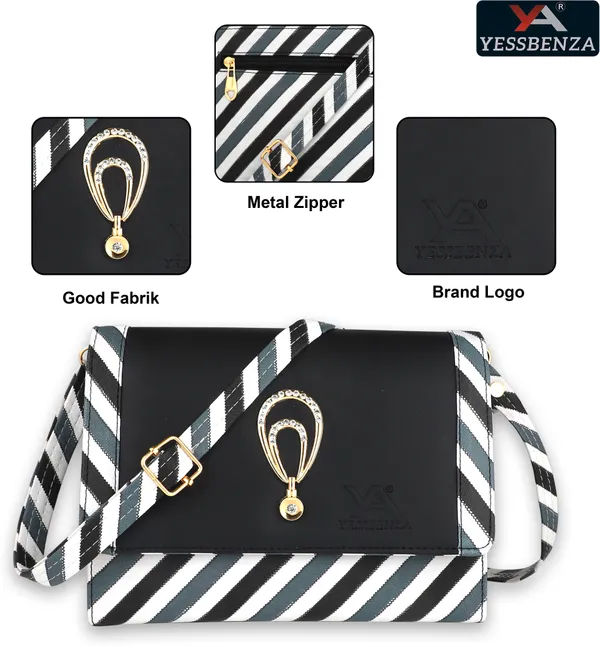 Black_Printed_Synthetic_Leather_Casual_Satchel_With_Detachable_Strap