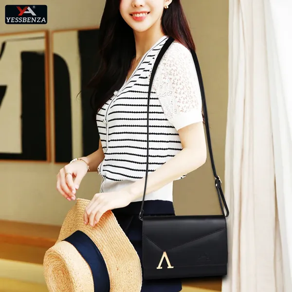Textured_Black_Synthetic_Leather_Casual_And_Evening/Party_Magnetic_Button_Sling_Bag