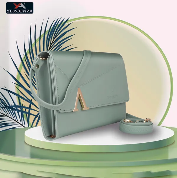 Clear_Green_Textured_Studded_Casual_Evening_Formal_Sports_Leather_Cotton_Sling_Bag