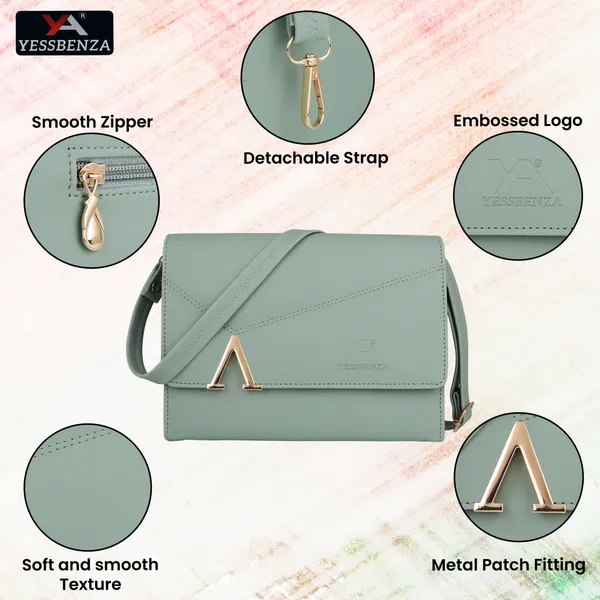 Clear_Green_Textured_Studded_Casual_Evening_Formal_Sports_Leather_Cotton_Sling_Bag