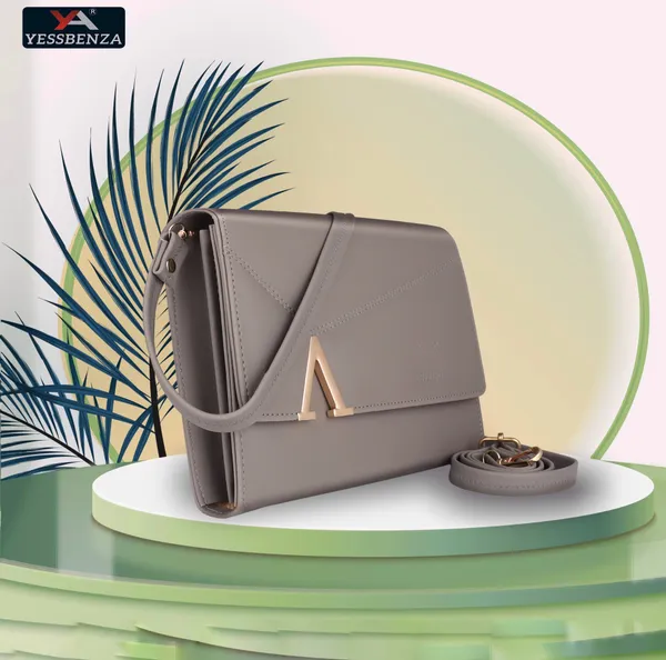 Grey_Textured_Synthetic_Leather_And_Cotton_Detachable_Strap_Magnetic_Button_Sling_Bag
