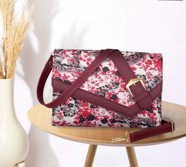 Maroon_Self_Design_Casual_Synthetic_Leather_And_Cotton_Sling_Bag