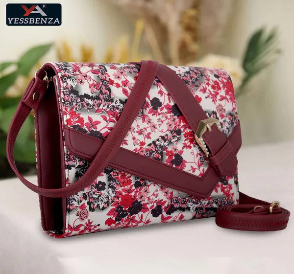 Maroon_Self_Design_Casual_Synthetic_Leather_And_Cotton_Sling_Bag
