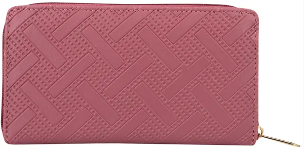 Peach_Graceful_Synthetic_Leathers_Round_Zipper_Close_Clutch_Bag_For_Women