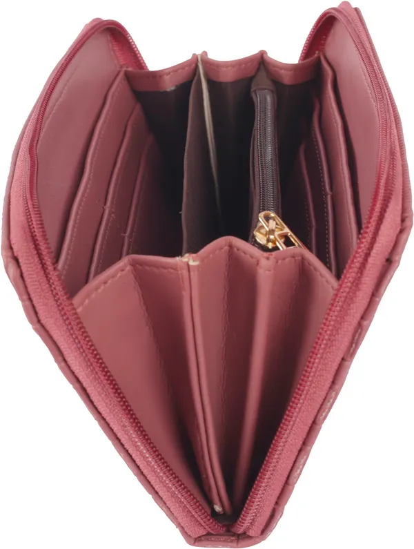 Peach_Graceful_Synthetic_Leathers_Round_Zipper_Close_Clutch_Bag_For_Women