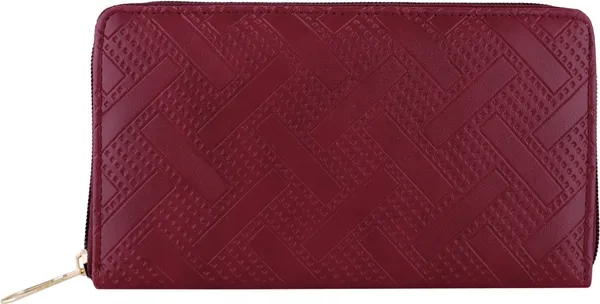 Maroon_Casual_Round_Zipper_Clutch_With_Synthetic_Leather_Material
