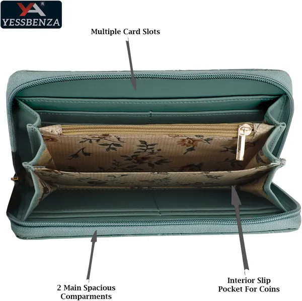Green_Elite_Synthetic_Women_Handbag_Casual_Round_Zipper_Close_Clutch