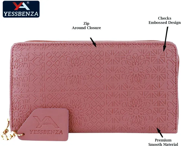 Peach_Women'S_Synthetic_Faux-Leather_Hand_Clutch_Mobile_Casual_Bag