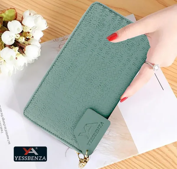 Light_Green_Elite_Women_Handbag_Mobile_Clutch_Casual_Sports_Faux-Leather_Inner_Material_Zipper_Close_Clutch_Bag