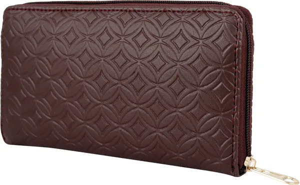 Brown_Embossed_Casual_Synthetic_Leathers_Zipper_Clutch_Bag_For_Various_Occasions