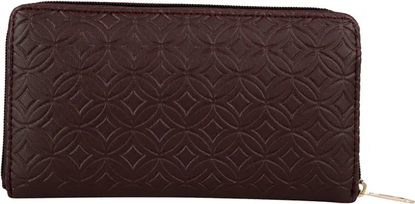 Brown_Embossed_Casual_Synthetic_Leathers_Zipper_Clutch_Bag_For_Various_Occasions