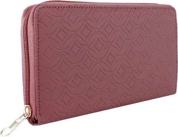 Peach_Embossed_Design_Women_Casual_Party_Clutch_Bag