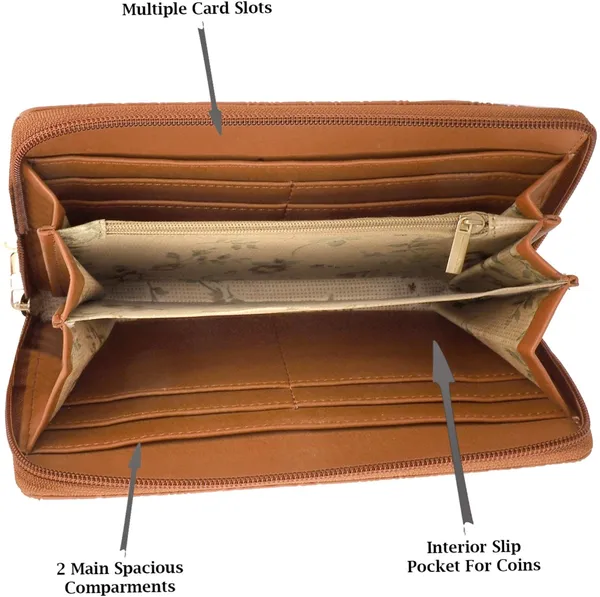 Tan_Synthetic_Leathers_Round_Zipper_Closer_Handbags_Clutches_For_Women