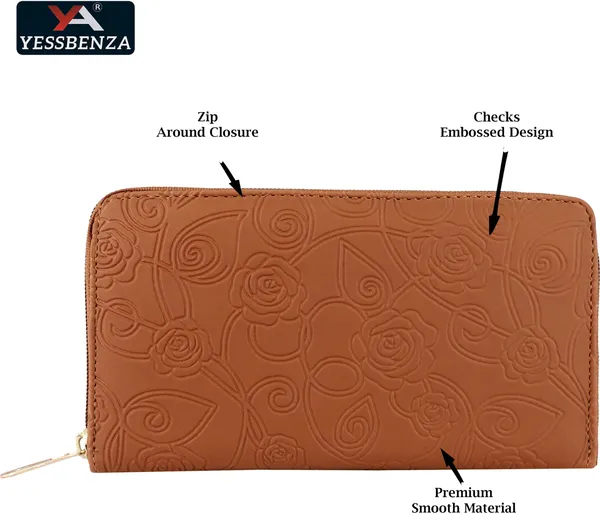 Tan_Synthetic_Leathers_Round_Zipper_Closer_Handbags_Clutches_For_Women