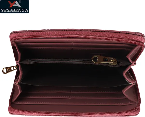 Peach_Stylish_Synthetic_Leathers_Round_Zipper_Closer_Clutch_Bag