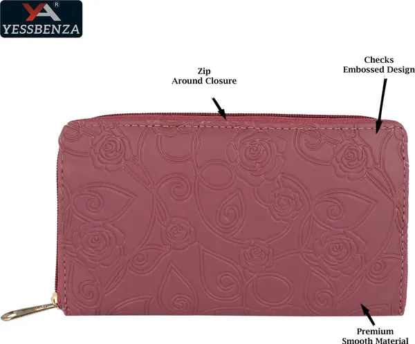 Peach_Stylish_Synthetic_Leathers_Round_Zipper_Closer_Clutch_Bag