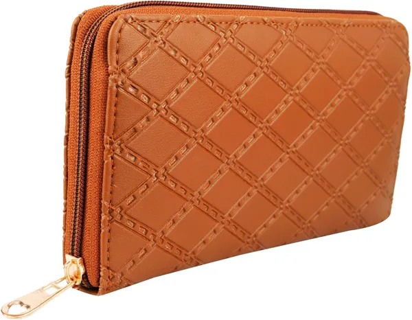 Turquoise_Embossed_Effect_Round_Zipper_Closer_Clutch_Bag_For_Women
