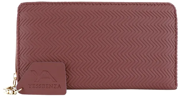 Peach_Elite_Handbag_Faux-Leather_Poly_Cotton_Fabric_Round_Zipper_Close_Clutch
