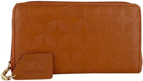 Tan_Women_Handbag_With_Round_Zipper_Close_Clutch