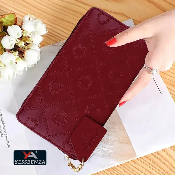 Maroon_Handbag_Mobile_Clutch_Casual_Sports_Formal_Synthetic_Faux-Leather_Inner_Poly-Cotton_Elite_Women'S_And_Girls