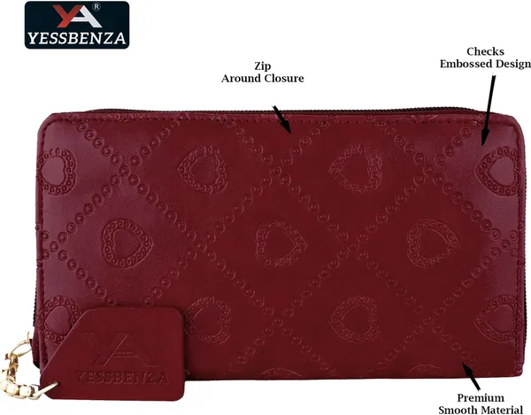 Maroon_Handbag_Mobile_Clutch_Casual_Sports_Formal_Synthetic_Faux-Leather_Inner_Poly-Cotton_Elite_Women'S_And_Girls