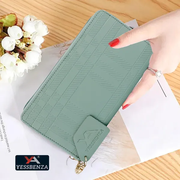 Green_Casual_Pu_Leather_Round_Zipper_Close_Clutch_Bag_Website_Title