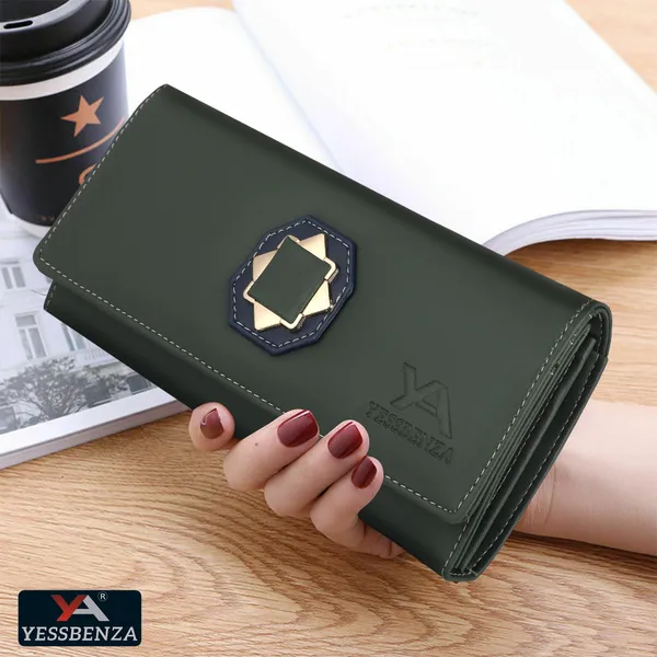 Green_Casual_Women_Clutches_Magnetic_Hand_Wallet'S_Synthetic_Leather_Envolap_Bag