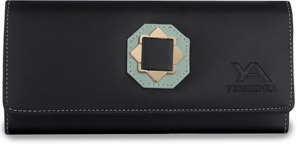 Black_Casual_Party_Formal_Women_Clutches_Mobile_Hand_Wallet'S_Artificial_Leather