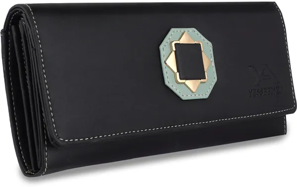 Black_Casual_Party_Formal_Women_Clutches_Mobile_Hand_Wallet'S_Artificial_Leather