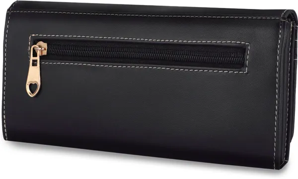 Black_Casual_Party_Formal_Women_Clutches_Mobile_Hand_Wallet'S_Artificial_Leather