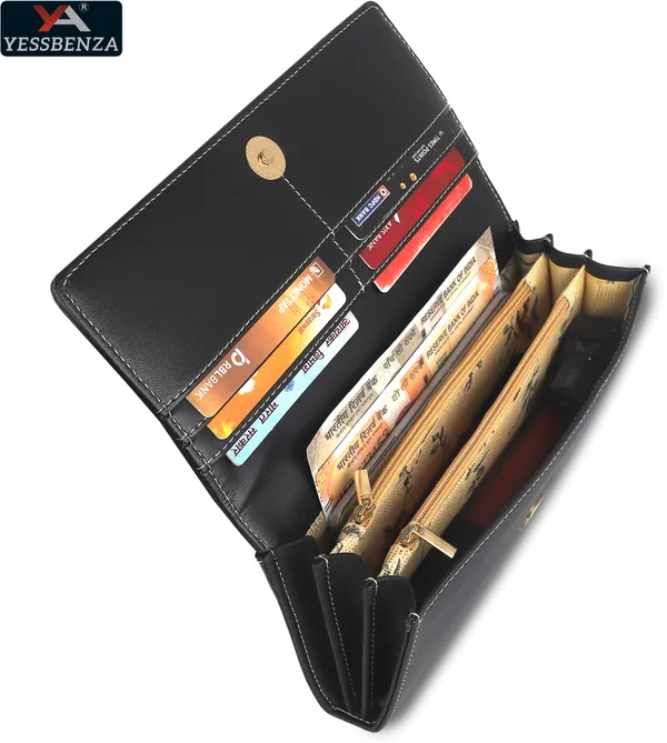 Black_Casual_Party_Formal_Women_Clutches_Mobile_Hand_Wallet'S_Artificial_Leather