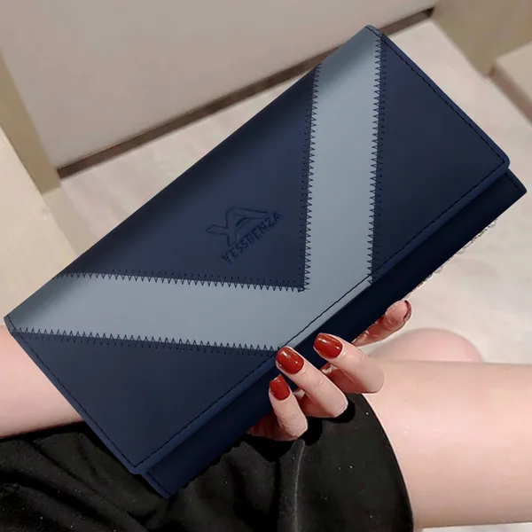 Purple_Synthetic_Leather_Envelope_Closure_Hand_Clutch_Purse_Wallet_Casual