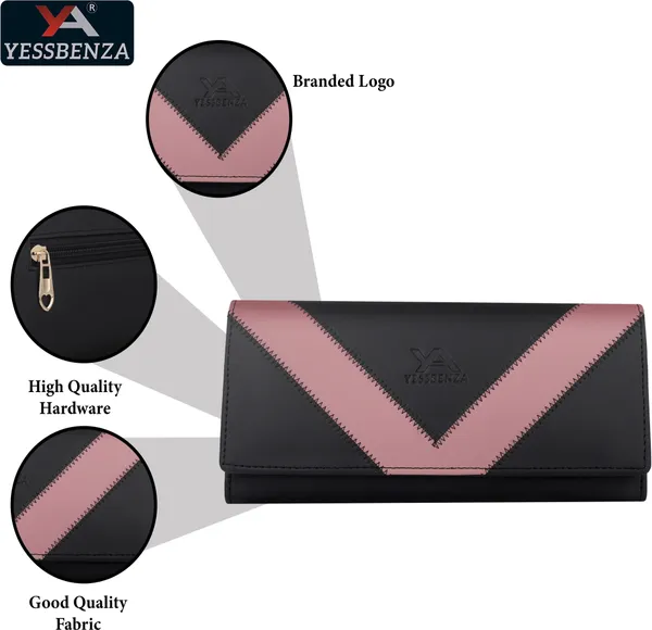 Black_Envelope_Clutch_Wallet_Purse_Casual_Party_Synthetic_Leather