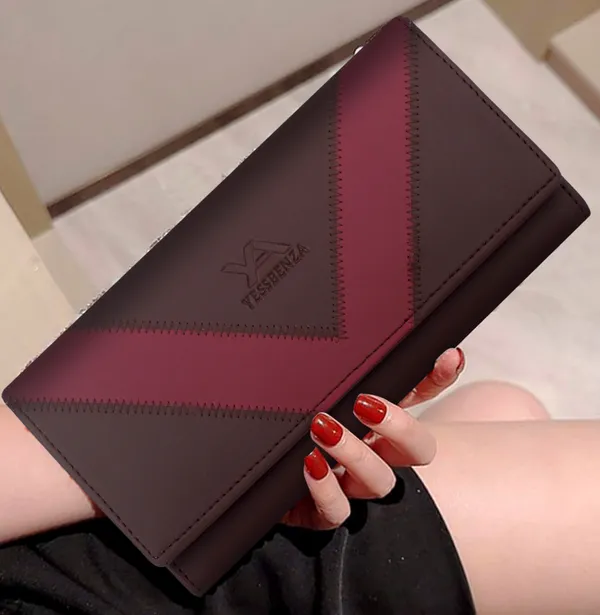 Brown_Synthetic_Leather_Envelope_Hand_Clutch_Purse_Wallet_Casual_Party