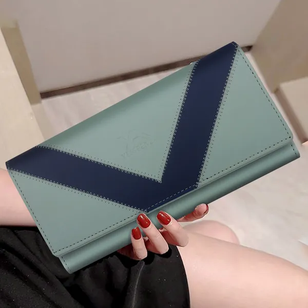 Light_Green_Synthetic_Leather_Envelope_Flap-Fold_Clutch_Bag_For_Casual_To_Party