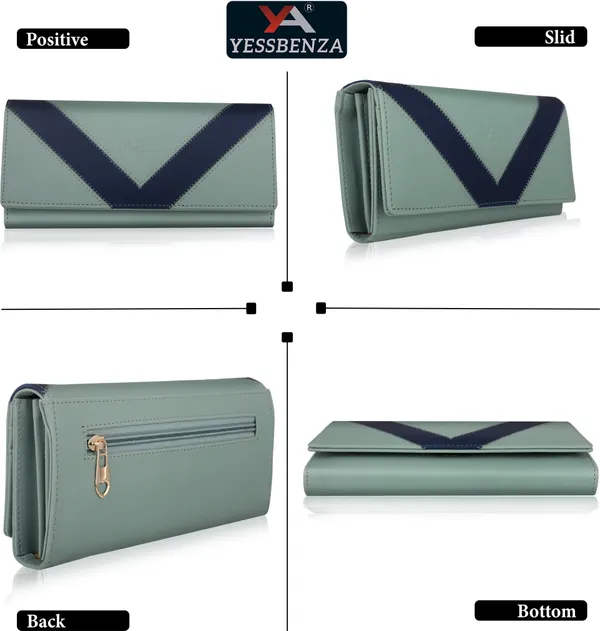 Light_Green_Synthetic_Leather_Envelope_Flap-Fold_Clutch_Bag_For_Casual_To_Party