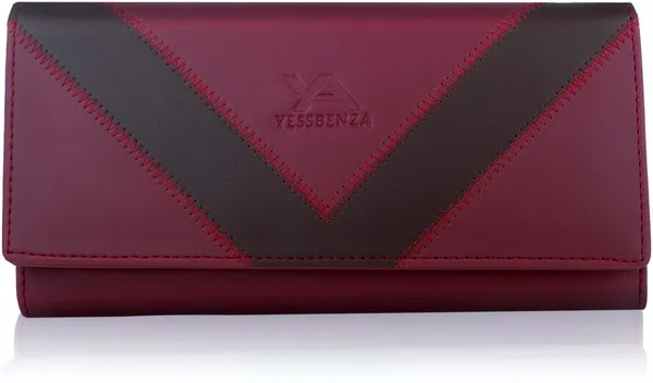 Maroon_Synthetic_Leather_Envelope_Clutch_Purse_Wallet_Casual_Party_Formal